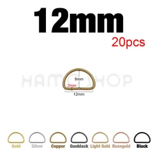 20 1000pcs 금속 D 링 조정 가능한 버클 걸쇠 웨빙 배낭 스트랩 가방 고양이 개 목걸이 체인 Accessorie, 05 Copper, 02 20pcs 12mm