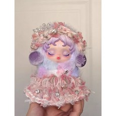 SP 스컬판다 팝마트 정원 겨울 음악 판다 드레스 인형 인형옷 소품, 아기 옷 + 머리 장식 액세서리에는 인형이 포함되지 않, 핑크 다이아몬드 세트