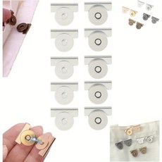 스냅 버튼 토트 백 의류 공예품 금속 이음매없는 자기 걸쇠 지갑 바느질 클립, 2. 실버