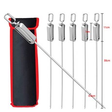 빠른 릴리스 금속 슬라이딩 핸들 YY085와 스테인레스 스틸 플랫 바베큐 꼬치, 41cm