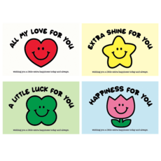 포포샵 메세지카드 + 편지봉투 4종 혼합 세트, 12개, 해피 12개, 해피