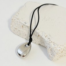 실버목걸이 물방울 팬던트 끈조절 롱네크리스
