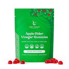 One Ummah Haa 사이다 식초 젤리 - 비건 쉬운 소화 및 높은 흡수력 ACV 보충제 맛있는 60가지 사과 맛 60개입, 1개, 144g