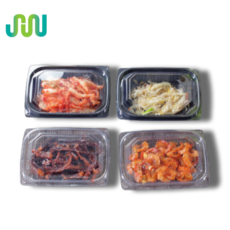 사각반찬용기 샐러드용기 001 투명 (몸통+뚜껑) 100SET, 1개, 100세트