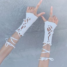 Y2K洛麗塔蕾絲袖套，薄款夏季防曬手套