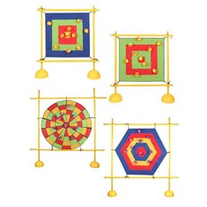 캐치볼 부직포 대형 볼던지기 다트 찍찍이 맞추기, 4색(변길이100CM+볼10개+삼각대), 1개
