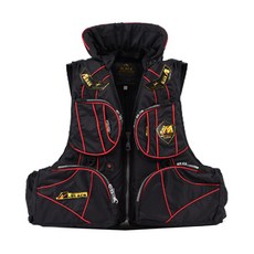 FUSHI 갯바위낚시 구명복 구명조끼, 블랙
