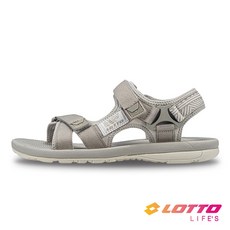 【LOTTO】風格織帶女款涼鞋, 燕麥灰, 22
