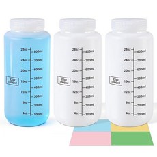 해외 UMETASS 56.7g2온스 플라스틱 병 4팩 - 뚜껑이 있는 소형 여행용 쉽게 채울 수 넓은 입구 용기 액체 세면도구 및 알약 보관을 위한 누출 스퀴즈 미국매장정품+, 반투명한., 34oz(1000ml)