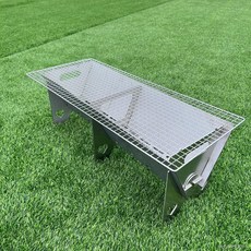 【A 優選】不鏽鋼燒烤網鐵絲網格 小格瀝油網架工具 燒烤爐燒烤架 不鏽鋼可拆卸燒烤爐 便攜式卡片燒烤爐 家用野炊碳烤, 1個, 2mm碳鋼600X205X210網, 600X205X210mm