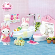 욕실용여아장난감 콩지래빗 목욕놀이세트 인형하우스 방꾸미기, 1개