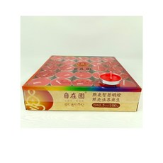 菩月自在園 純植物酥油燈 紅色 1.5小時 100粒盒裝 供佛燈, 1.5小時100粒盒裝紅色－超商取限6盒, 無香