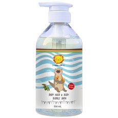 獅子寶寶 金盞花舒緩保濕系列 嬰幼兒 2in1洗髮沐浴泡泡露 慕斯 新生兒適用, 500mL, 1瓶