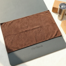 티티바 요가 핸드타월 논슬립 스포츠 매트 에너지 타올, 1개, 브라운