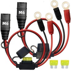 QMTCYXGS (2+2PK) RepLACE 레이스s for Noco Battery Charger CABLE 케이블 GC002 & GC008 X-Connect M6 (1/4in, 2PK-GC002(M6)