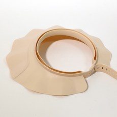 DFMEI 淋浴浴帽成人洗髮帽洗頭防水擋水帽耳朵兒童眼睛進水, 1個, 米白:如圖