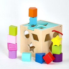 [아페페] 도형맞추기 블록끼우기 분류 상자 놀이 원목 완구 소근육발달 KR7509 도형분류놀이 도형상자놀이