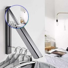 쌍문상회 접이식 벽걸이 행거 단품 접이식벽걸이행거 벽걸이행거 벽행거 무타공행거 미니행거 폴딩행거 벽옷걸이 부착식행거 공간활용옷걸이 40872EA, 블랙 단품