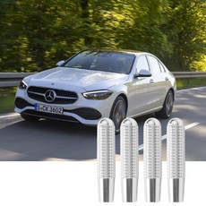 벤츠 C클래스 GLC 호환 크롬 도어핀 4P 세트 노브 교체형, 라이트실버