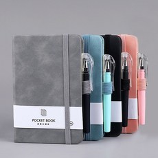 데일리 업무 용 노트 포켓 다이어리 펜 세트, 블랙