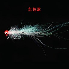 鉛頭冰絲蝦 仿生路亞飛蠅鉤 釣魚配件, 1個, 紅色5枚(3.5g 5g可選)