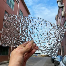 투명 물 리플 아크릴 시트 스톤 패턴 페인팅용 플렉시 유리 DIY 쥬얼리 디스플레이 5mm 두께 2 개, 02 300X400MM 2 pieces, 01 빠른  Mainland, 01 Transparent