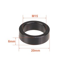 자전거 스루 액슬 와셔 M15x0.5mm/1mm/2mm M12x7.5mm 스페이서 허브 튜브 샤프트 꼬치 플랫 원추형, 1Pcs M15x6mm Flat