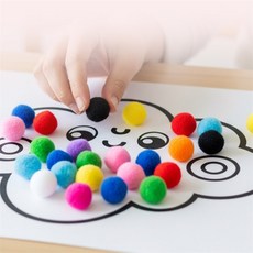 하나스마트 뿅뿅이 50mm 노란색뿅뿅이 홈데코파티장식, 흰색