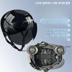 여름용 헬멧 에어컨 오토바이 라이딩 쿨링 모터사이클, 1개, 머리 둘레 52-62cm