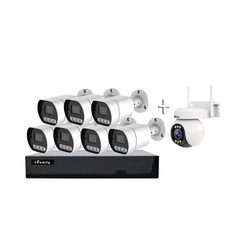 i-family POE 有線監視系統 8路 2K 全彩夜視廣角鏡頭套裝 遠端監控 防水耐候, 1套, IF-809