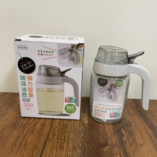 美廚 玻璃油壺 調味罐 胡椒罐 廚房調理用品, 1個, k0296強力壓蓋玻璃油壼300ML