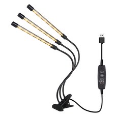 Luaz LED 植物生長燈 黑色燈體 3頭 暖白光, 1個