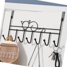 옷걸이 도어훅 행거 바지 모자 가방 걸이 논슬립 헹거, 블랙