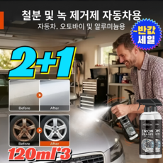 [무산성 도장 보호]60초 녹 제거 클리닝 스프레이 비싼 세차장 완벽 대체 문지르지마세요 기적의 금속 부품 지우개 광택 /세차장대체/녹지우개, 2개, 120L