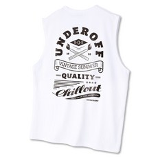 [언더오프] 오버핏 크루넥 슬리브리스 빈티지썸머 민소매 티셔츠 화이트