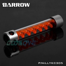 小白的生活工場*Barrow 合金版多色T病毒水箱(橙/藍/翠綠)色螺旋懸浮水箱305MM LLYKC305 (黑蓋), 1個, 翠綠色合金上下蓋+綠色螺旋體+黑蓋