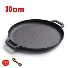 원형 삼겹살 무쇠 떡볶이 구이용 불 닭갈비 철판 판 고기 고기불판, 30cm 장갑 포함, 1개, 1cm