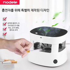 차량용 스마트 공기청정기 소형 음이온 미세먼지 제거 필터 휴대용 실내 정화기, 럭셔리 재떨이 라이터 포함, 단일 모델