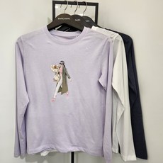 뱅뱅 NC경산점 봄신상 초특가할인! 면100! 여자 프린트 라운드 긴팔 티셔츠 NTL229