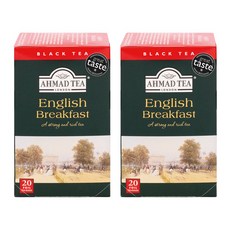 아마드티 잉글리쉬 브랙퍼스트 블랙 티, 2개, 20개입, 40g