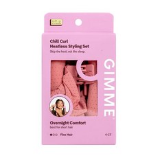 Gimme Beauty Chill Curl 열 없이 스타일링 세트 - 부드럽고 통기성이 좋은 헤어 로드로 밤새 자연스러운 컬 연출 곱슬거림 없는 마무리 클립과 스크런치로 안정적, Gimme Beauty Chill Curl 열 없이 스
