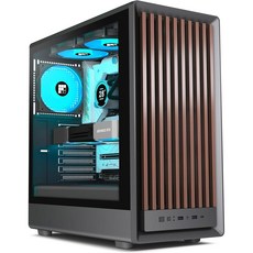 FOIFKIN M1 PC 케이스 Walnut 전면 창에 PWM ATX 미드 타워 게이밍 타입 블랙 장착
