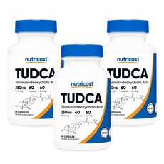 Nutricost 뉴트리코스트 타우로우르소데옥시콜릭산 터드카 250mg 투드카 캡슐 60정, 3개