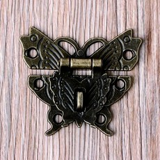 나비 디자인 청동 빈티지 잠금장치 곤충 모양 금속 장치 클래식 장식 물건 공예품 리미, 걸쇠BL04136