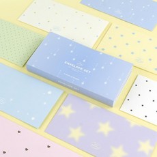 위시 별 유니크 러블리 가로 편지 종이 용돈 봉투 세트, 상세페이지 참조, 상세페이지 참조