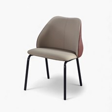 露娜餐椅 Luna Chair CHR107 雙色皮革椅背 金屬烤漆椅腳, 1個