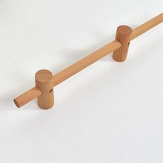 브랜드없음 무타공 원목 커튼봉 방문 레일 막대, 50cm 2개, 1개, 지름 1.8cm 비치우드 단일봉