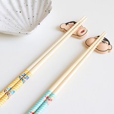 짱구 젓가락-대나무 수저받침세트 2P YP9350, 짱구-S0386, 1개