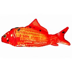 USB充電拉鍊款電動跳跳魚寵物玩具, 紅色, 1個, 鯉魚