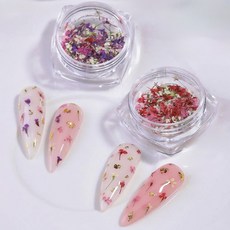 와이엔 드라이플라워 네일파츠 2종세트 셀프네일 네일아트 재료 감성 꽃 네일데코, 1개, 2종set